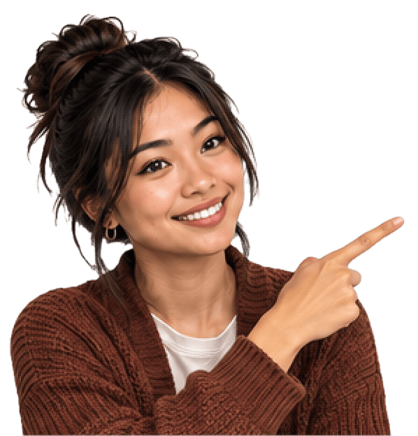 Tasha pointing to explain something