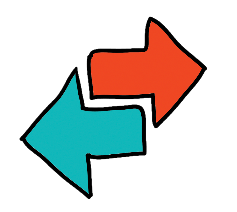 One arrow pointing left, one arrow pointing right