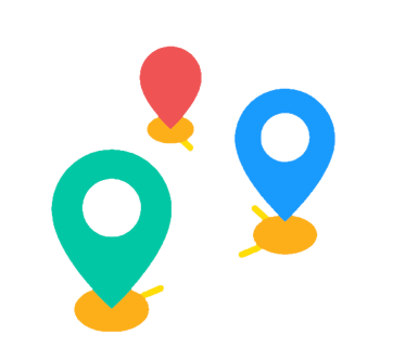 Map markers showing a path taken